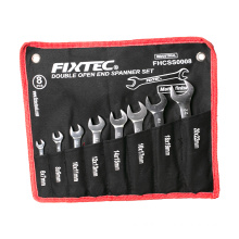 FIXTEC Industrial Quality Hand Tools Matte Finish 8PCS Double Open End Spanner Set